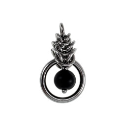 Dames RVS Jasseron-Ketting + Onyxsteen Hanger Handgemaakt door esde2