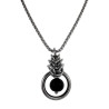 Dames RVS Jasseron-Ketting + Onyxsteen Hanger Handgemaakt door esde2