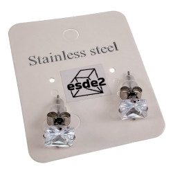 RVS Vierkante Zirkonia Oorknopjes Unisex - 6mm, 7mm of 8mm