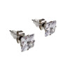 RVS Vierkante Zirkonia Oorknopjes Unisex - 6mm, 7mm of 8mm