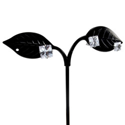 RVS Vierkante Zirkonia Oorknopjes Unisex - 6mm, 7mm of 8mm