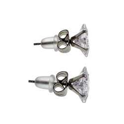 RVS Vierkante Zirkonia Oorknopjes Unisex - 6mm, 7mm of 8mm