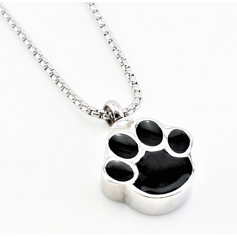 RVS ketting + Dierenvoet Ashanger