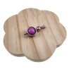 38mm RVS Hanger met Paarse Chalcedoon en Roze Zirkonia - Handgemaakt