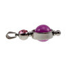 38mm RVS Hanger met Paarse Chalcedoon en Roze Zirkonia - Handgemaakt