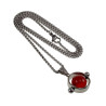 Jasseron-Ketting + Ronde Hanger met Zwarte Roodbruine Carneoolsteen