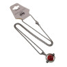 Jasseron-Ketting + Ronde Hanger met Zwarte Roodbruine Carneoolsteen