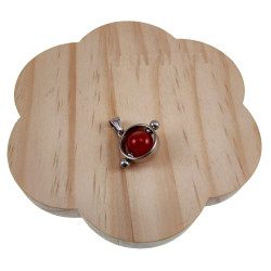 Jasseron-Ketting + Ronde Hanger met Zwarte Roodbruine Carneoolsteen