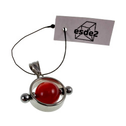Jasseron-Ketting + Ronde Hanger met Zwarte Roodbruine Carneoolsteen