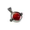 Jasseron-Ketting + Ronde Hanger met Zwarte Roodbruine Carneoolsteen