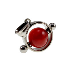 Jasseron-Ketting + Ronde Hanger met Zwarte Roodbruine Carneoolsteen