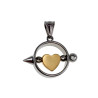 Unisex Bicolor RVS - Ronde Hanger met Goudkleurige Hart Handgemaakt