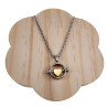 Jasseron-Ketting + RVS Ronde Hanger met Goudkleurige Hart Handgemaakt