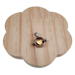 Jasseron-Ketting + RVS Ronde Hanger met Goudkleurige Hart Handgemaakt