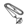 Jasseron-Ketting + RVS Ronde Hanger met Zilverleurige Hart Handgemaakt