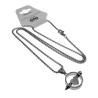 Jasseron-Ketting + RVS Ronde Hanger met Zilverleurige Hart Handgemaakt