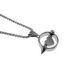 Jasseron-Ketting + RVS Ronde Hanger met Zilverleurige Hart Handgemaakt