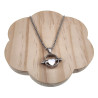 Jasseron-Ketting + RVS Ronde Hanger met Zilverleurige Hart Handgemaakt