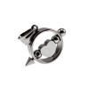 Jasseron-Ketting + RVS Ronde Hanger met Zilverleurige Hart Handgemaakt