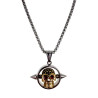 RVS Jasseron-Ketting + Hanger met Goudkleurige Schedel - Handgemaakt