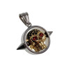 RVS Jasseron-Ketting + Hanger met Goudkleurige Schedel - Handgemaakt