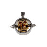 RVS Jasseron-Ketting + Hanger met Goudkleurige Schedel - Handgemaakt