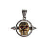 RVS Jasseron-Ketting + Hanger met Goudkleurige Schedel - Handgemaakt