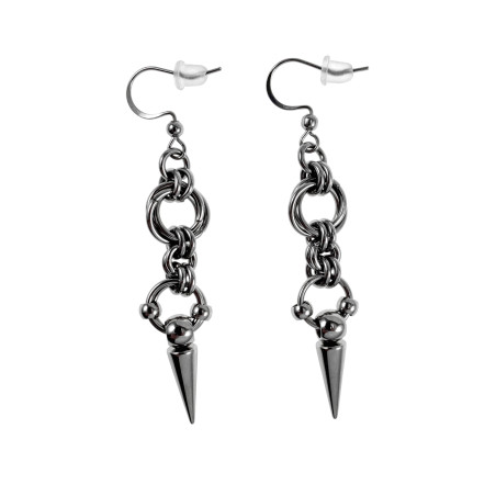 Dames RVS Haakoorbellen met Punthanger - Oorhangers - Handgemaakt