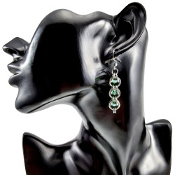 RVS Haakoorbellen met Grasgroene Kristal - Handgemaakt door esde2