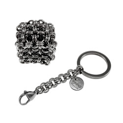 Fidget RVS Kubus Sleutelhanger en Anti-Stress Accessoire Handgemaakt