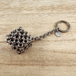 Fidget RVS Kubus Sleutelhanger en Anti-Stress Accessoire Handgemaakt