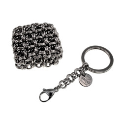 Fidget RVS Plattekubus Sleutelhanger en Anti-Stress Accessoire