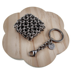 Fidget RVS Plattekubus Sleutelhanger en Anti-Stress Accessoire