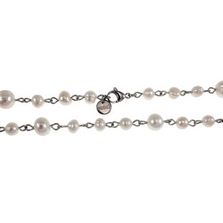 Unisex Ketting met zoetwaterparels en roestvrij staal Handgemaakt