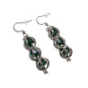 RVS Haakoorbellen met Donkergroene Kristal - Handgemaakt door esde2