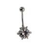 Navelpiercing met 10mm Transparante Zirkonia - Chirurgisch Staal