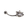 Navelpiercing met 10mm Transparante Zirkonia - Chirurgisch Staal