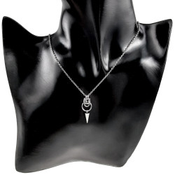 Unisex - RVS Verstelbaar 45cm x 50cm Fijne Ketting met Spike Hanger