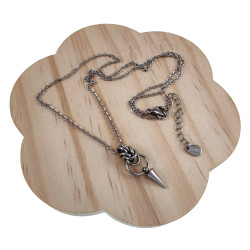 Unisex - RVS Verstelbaar 45cm x 50cm Fijne Ketting met Spike Hanger