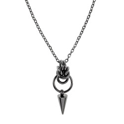 Unisex - RVS Verstelbaar 45cm x 50cm Fijne Ketting met Spike Hanger