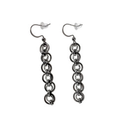 RVS Haakoorbellen met Dubbelketting-Effect - Handgemaakt door esde2
