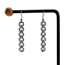 RVS Haakoorbellen met Dubbelketting-Effect - Handgemaakt door esde2
