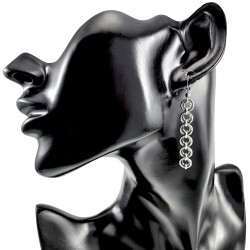 RVS Haakoorbellen met Dubbelketting-Effect - Handgemaakt door esde2