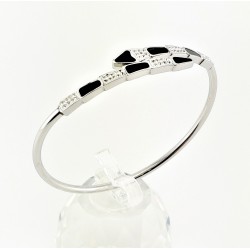 SP Bangle - Dames Armband - Zwart/Zilver Roestvrij Stalen