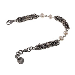 RVS Byzantijnse Armband met Zoetwaterparels - Verstelbaar 15-19cm