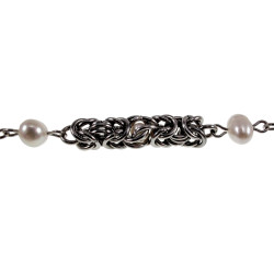 RVS Byzantijnse Armband met Zoetwaterparels - Verstelbaar 15-19cm