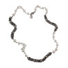 RVS Byzantijnse Schakelketting met Witte Zoetwaterparels Lengte 59cm