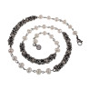 RVS Byzantijnse Schakelketting met Witte Zoetwaterparels Lengte 59cm
