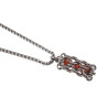 RVS Buis Hanger met Ondoorzichtige Orange Kristallen Handgemaakt