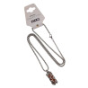 Dames RVS Jasseron-Ketting + Buis Hanger met Orange Kristallen